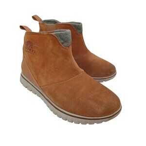 Sorel Boots Chelsea Ankle Height Tan Suede Water Resistant Womens 7